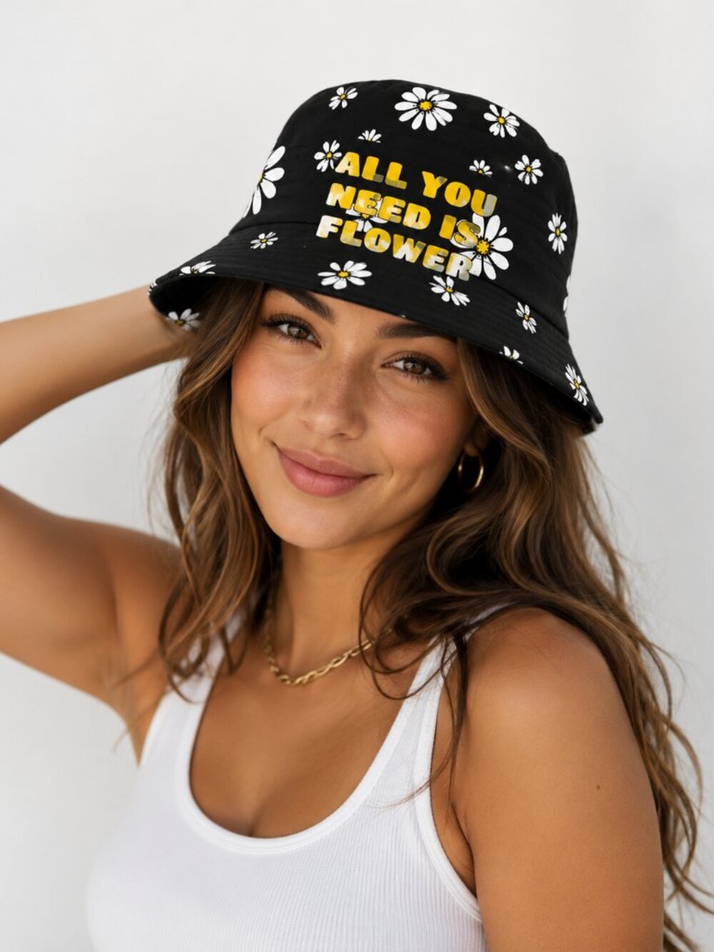 Rabanne Black Daisy Bucket Hat